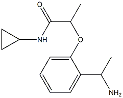 2-[2-(1-aminoethyl)phenoxy]-N-cyclopropylpropanamide Struktur