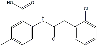 2-[2-(2-chlorophenyl)acetamido]-5-methylbenzoic acid Struktur