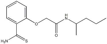 2-[2-(aminocarbonothioyl)phenoxy]-N-(1-methylbutyl)acetamide Struktur