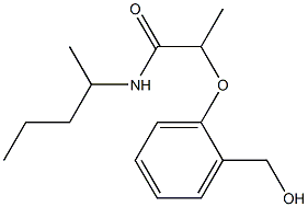 2-[2-(hydroxymethyl)phenoxy]-N-(pentan-2-yl)propanamide Struktur