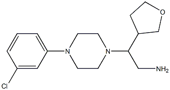 2-[4-(3-chlorophenyl)piperazin-1-yl]-2-(oxolan-3-yl)ethan-1-amine Struktur