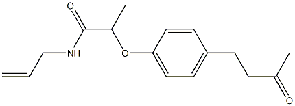 2-[4-(3-oxobutyl)phenoxy]-N-(prop-2-en-1-yl)propanamide Struktur