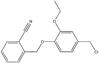 2-[4-(chloromethyl)-2-ethoxyphenoxymethyl]benzonitrile Struktur