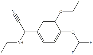 2-[4-(difluoromethoxy)-3-ethoxyphenyl]-2-(ethylamino)acetonitrile Struktur