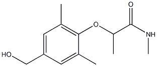 2-[4-(hydroxymethyl)-2,6-dimethylphenoxy]-N-methylpropanamide Struktur