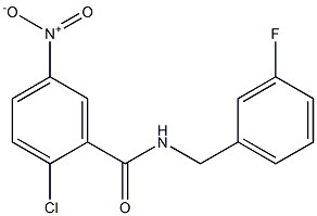 2-chloro-N-[(3-fluorophenyl)methyl]-5-nitrobenzamide Struktur