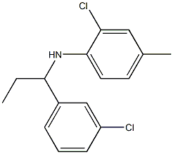 2-chloro-N-[1-(3-chlorophenyl)propyl]-4-methylaniline Struktur