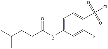 2-fluoro-4-(4-methylpentanamido)benzene-1-sulfonyl chloride Struktur