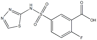 2-fluoro-5-(1,3,4-thiadiazol-2-ylsulfamoyl)benzoic acid Struktur