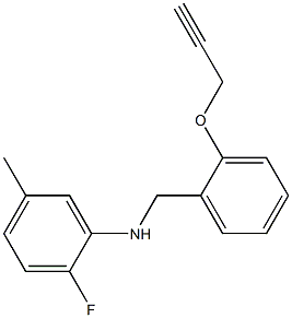 2-fluoro-5-methyl-N-{[2-(prop-2-yn-1-yloxy)phenyl]methyl}aniline Struktur