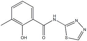 2-hydroxy-3-methyl-N-(1,3,4-thiadiazol-2-yl)benzamide Struktur