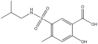 2-hydroxy-4-methyl-5-[(2-methylpropyl)sulfamoyl]benzoic acid Struktur