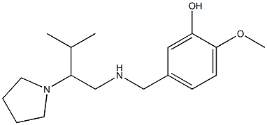 2-methoxy-5-({[3-methyl-2-(pyrrolidin-1-yl)butyl]amino}methyl)phenol Struktur