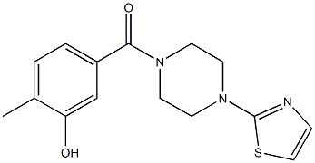 2-methyl-5-{[4-(1,3-thiazol-2-yl)piperazin-1-yl]carbonyl}phenol Struktur