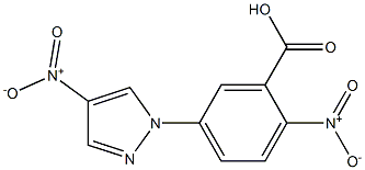 2-nitro-5-(4-nitro-1H-pyrazol-1-yl)benzoic acid Struktur