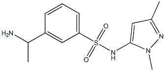 3-(1-aminoethyl)-N-(1,3-dimethyl-1H-pyrazol-5-yl)benzene-1-sulfonamide Struktur