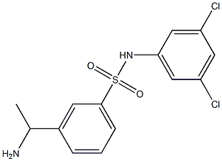 3-(1-aminoethyl)-N-(3,5-dichlorophenyl)benzene-1-sulfonamide Struktur