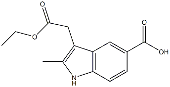 3-(2-ethoxy-2-oxoethyl)-2-methyl-1H-indole-5-carboxylic acid Struktur