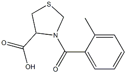 3-(2-methylbenzoyl)-1,3-thiazolidine-4-carboxylic acid Struktur