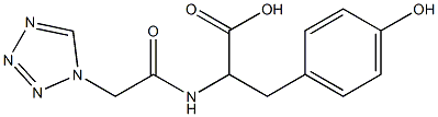 3-(4-hydroxyphenyl)-2-[(1H-tetrazol-1-ylacetyl)amino]propanoic acid Struktur