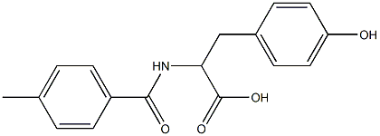 3-(4-hydroxyphenyl)-2-[(4-methylbenzoyl)amino]propanoic acid Struktur