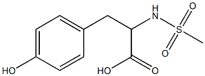 3-(4-hydroxyphenyl)-2-[(methylsulfonyl)amino]propanoic acid Struktur