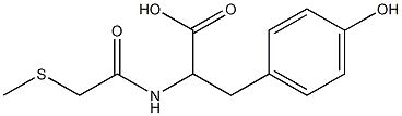 3-(4-hydroxyphenyl)-2-[2-(methylsulfanyl)acetamido]propanoic acid Struktur