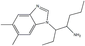 3-(5,6-dimethyl-1H-1,3-benzodiazol-1-yl)heptan-4-amine Struktur