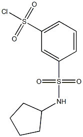 3-(cyclopentylsulfamoyl)benzene-1-sulfonyl chloride Struktur