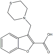 3-(thiomorpholin-4-ylmethyl)-1-benzofuran-2-carboxylic acid Struktur