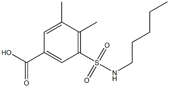 3,4-dimethyl-5-(pentylsulfamoyl)benzoic acid Struktur