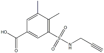 3,4-dimethyl-5-(prop-2-yn-1-ylsulfamoyl)benzoic acid Struktur