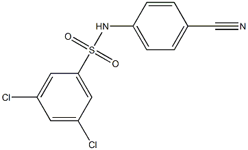 3,5-dichloro-N-(4-cyanophenyl)benzene-1-sulfonamide Struktur