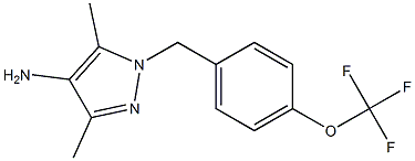 3,5-dimethyl-1-{[4-(trifluoromethoxy)phenyl]methyl}-1H-pyrazol-4-amine Struktur