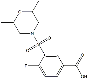 3-[(2,6-dimethylmorpholine-4-)sulfonyl]-4-fluorobenzoic acid Struktur