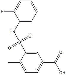 3-[(2-fluorophenyl)sulfamoyl]-4-methylbenzoic acid Struktur