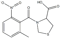 3-[(2-methyl-6-nitrophenyl)carbonyl]-1,3-thiazolidine-4-carboxylic acid Struktur