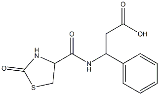 3-[(2-oxo-1,3-thiazolidin-4-yl)formamido]-3-phenylpropanoic acid Struktur