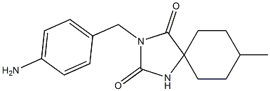 3-[(4-aminophenyl)methyl]-8-methyl-1,3-diazaspiro[4.5]decane-2,4-dione Struktur