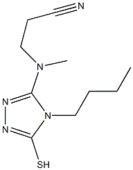 3-[(4-butyl-5-mercapto-4H-1,2,4-triazol-3-yl)(methyl)amino]propanenitrile Struktur