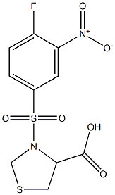 3-[(4-fluoro-3-nitrobenzene)sulfonyl]-1,3-thiazolidine-4-carboxylic acid Struktur