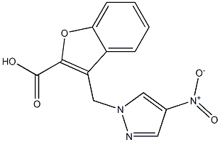 3-[(4-nitro-1H-pyrazol-1-yl)methyl]-1-benzofuran-2-carboxylic acid Struktur