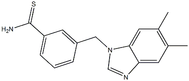 3-[(5,6-dimethyl-1H-1,3-benzodiazol-1-yl)methyl]benzene-1-carbothioamide Struktur