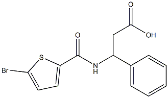 3-[(5-bromothiophen-2-yl)formamido]-3-phenylpropanoic acid Struktur