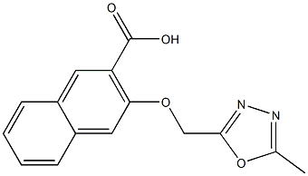 3-[(5-methyl-1,3,4-oxadiazol-2-yl)methoxy]naphthalene-2-carboxylic acid Struktur