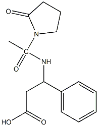 3-[1-(2-oxopyrrolidin-1-yl)acetamido]-3-phenylpropanoic acid Struktur