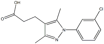 3-[1-(3-chlorophenyl)-3,5-dimethyl-1H-pyrazol-4-yl]propanoic acid Struktur