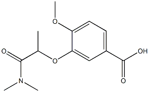 3-[1-(dimethylcarbamoyl)ethoxy]-4-methoxybenzoic acid Struktur