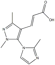 3-[1,3-dimethyl-5-(2-methyl-1H-imidazol-1-yl)-1H-pyrazol-4-yl]prop-2-enoic acid Struktur