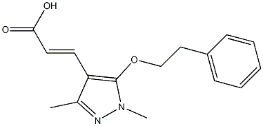 3-[1,3-dimethyl-5-(2-phenylethoxy)-1H-pyrazol-4-yl]prop-2-enoic acid Struktur